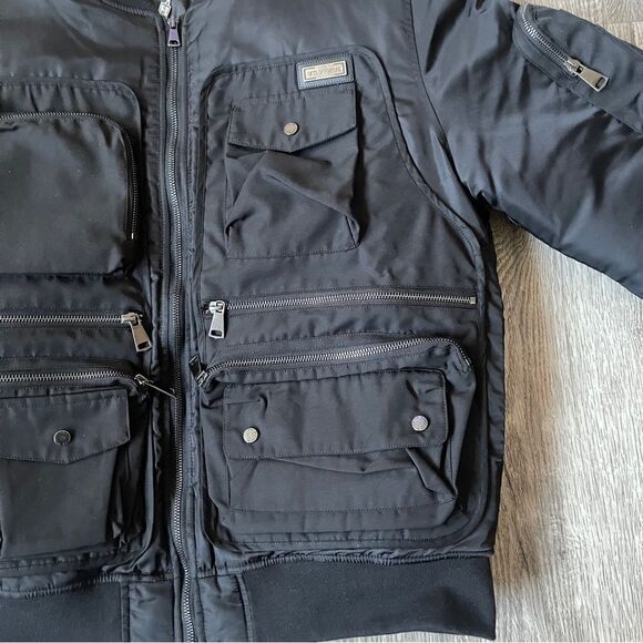 Men’s Gifts of Fortune Black Nylon Anarchy Bomber Jacket Size Medium - Picture 3 of 8